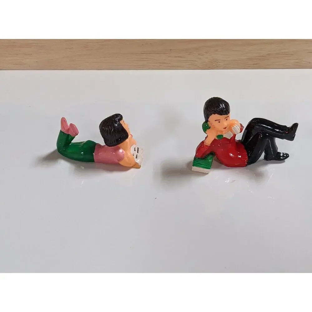 Vintage Wilton Chicago Cake Toppers Phone Call Landline Boy Girl Retro Teen Rare